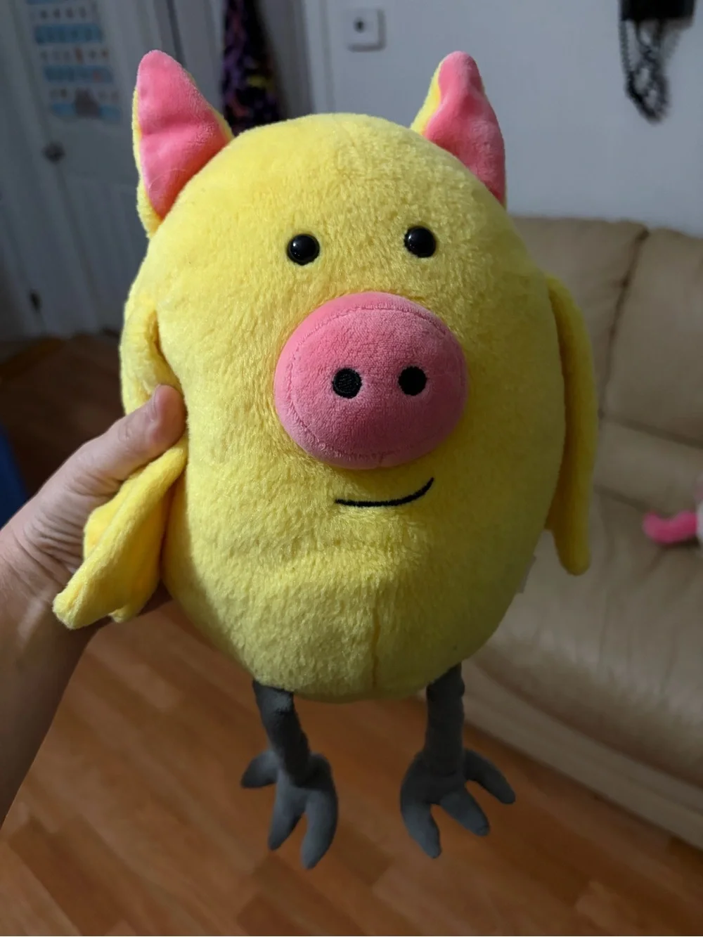 Manhattan Toy Company Little Joe Chickapig Yellow Plush Pig Colorfull HTF rare
